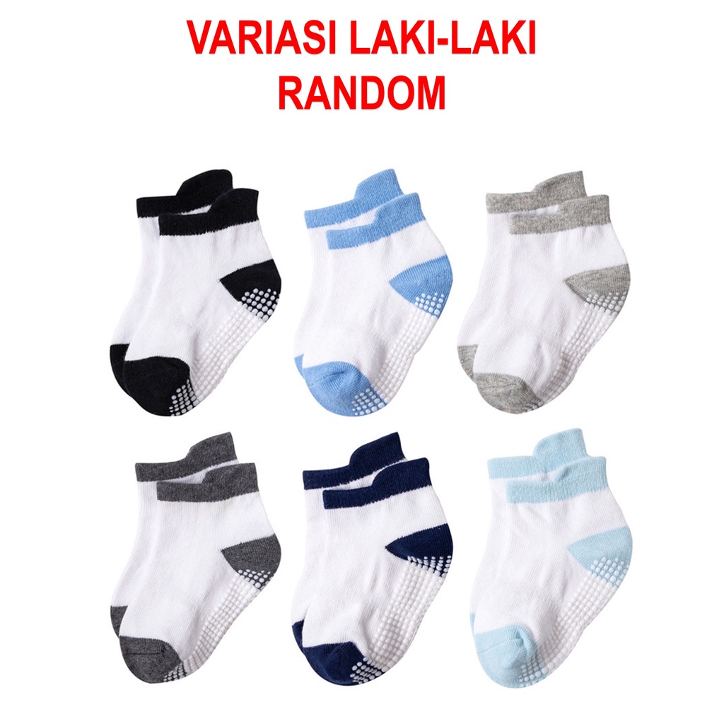 T&amp;Y Kaos Kaki Bayi Anti Slip Pendek Motif Polos 6479 Kaos Kaki Anak Perempuan Laki Laki Polos 3D 6480 Lucu Baby Socks Kids Cute Unik Anti Slip 6481 Murah Import