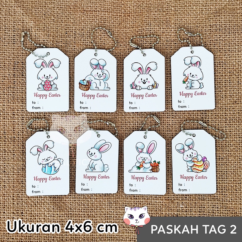 

HANG TAG PASKAH EASTER KELINCI TELUR free rantai / LABEL GANTUNGAN