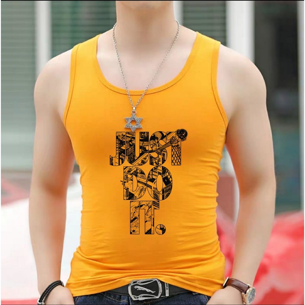 ALIPIO FASHION //  Singlet JUST / singlet keren / singlet cowok / kaos santai