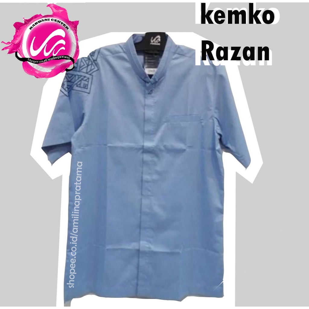 kemeja koko rabbani razan kemko lebaran biru