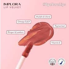 IMPLORA Lip Velvet 4,6 gram | Lip Cream Lipstik Lip Matte / kosmetik bibir BPOM HALAL