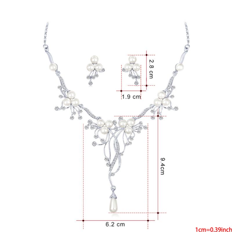 SIY  New Fashion Wedding Bridal Jewelry Sets Crystal Necklace Earrings Sets for Women