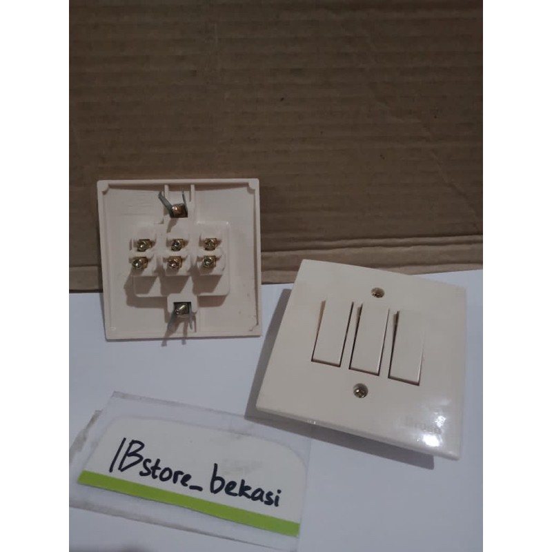 Saklar triple Tanam IB BROCO | saklar 3