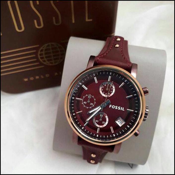 Jam Tangan Wanita Merk Fossil Wine Es4114 / Es 4114 Original