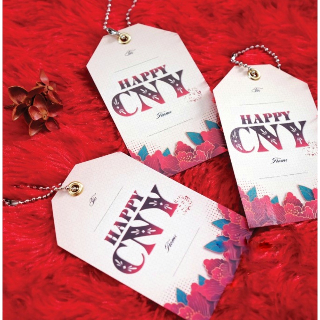 

KARTU HANG TAG RED ROSE CHINESE NEW YEAR DELIVERY CARD PARCEL HAMPERS SINCIA IMLEK CNY ORNAMEN