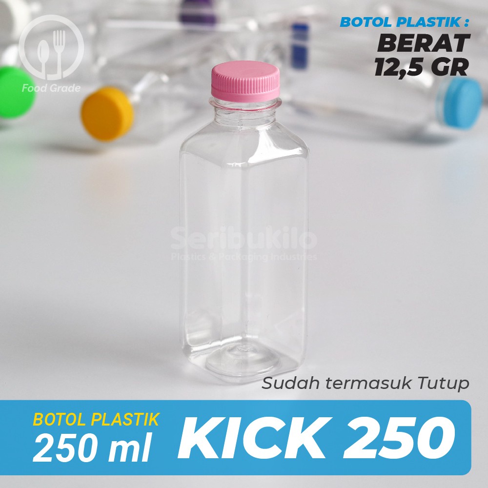 Botol Kick 250 ml / 12,5 Gram / Botol Kick Square 250 ml - GOSEND &amp; GRAB