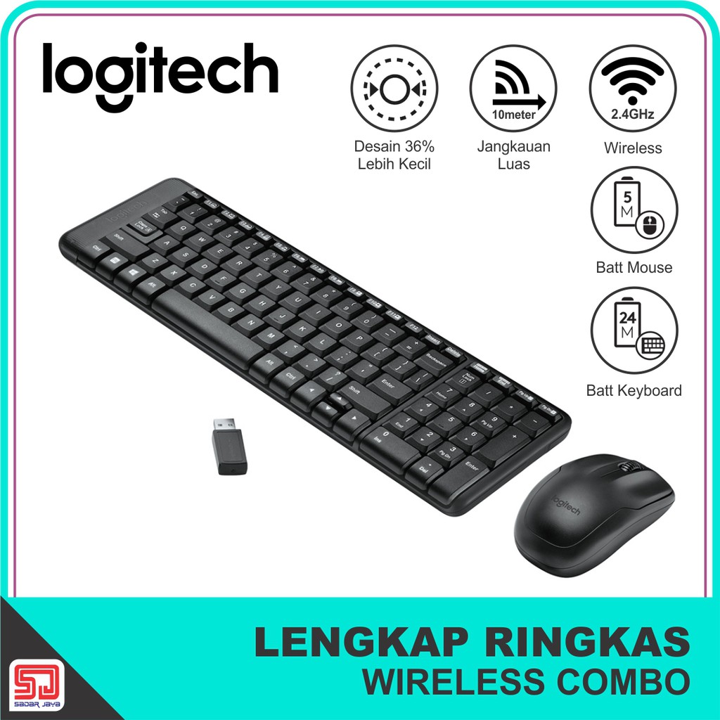 Logitech MK220 Keyboard Mouse Wireless Combo Original