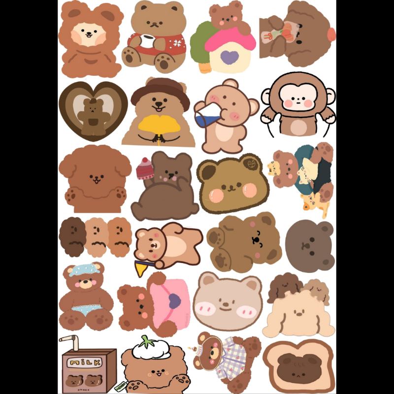 

55 PSC sticker/stiker serba BEAR, DI JAMIN MURAH, LUCU DAN BERKUALITAS