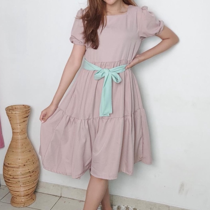 CASSANDRA DRESS/DRESS KOREA/DRESS WANITA/DRESS BAHAN KATUN SHAKILLA/DRESS