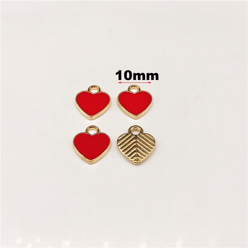 4pcs Liontin Enamel Bentuk Hati Bahan Zinc Alloy Untuk Membuat Perhiasan