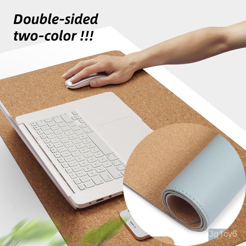 Qkub 10 Color Cork desk mat desk mat mousepad wooden office desk pad, computer desk pad, waterproof,