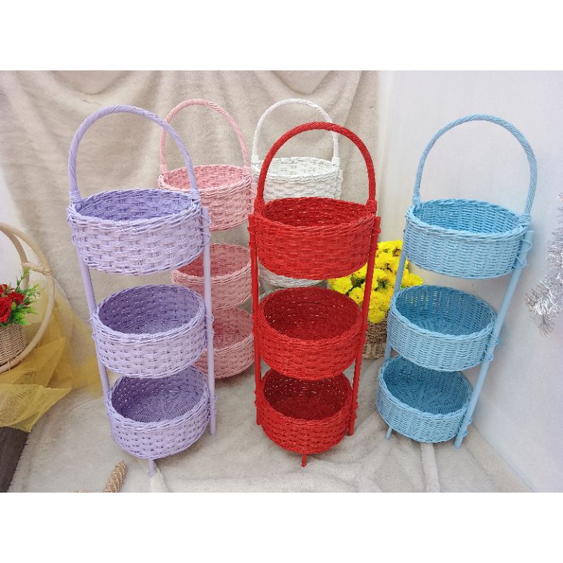 

Keranjang susun 3 rotan keranjang bawang
