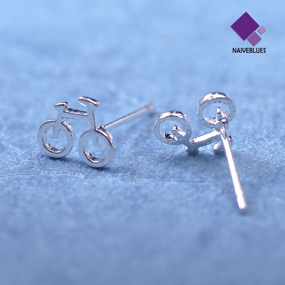 Anting Stud Desain Sepeda Lucu Untuk Wanita