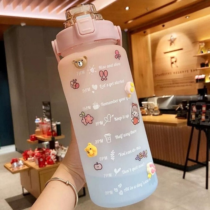 𝘈𝘉𝘎✰ Botol Minum Motivasi 2 liter Gradasi / Botol QuiFit / Botol Tritan 2L 1065