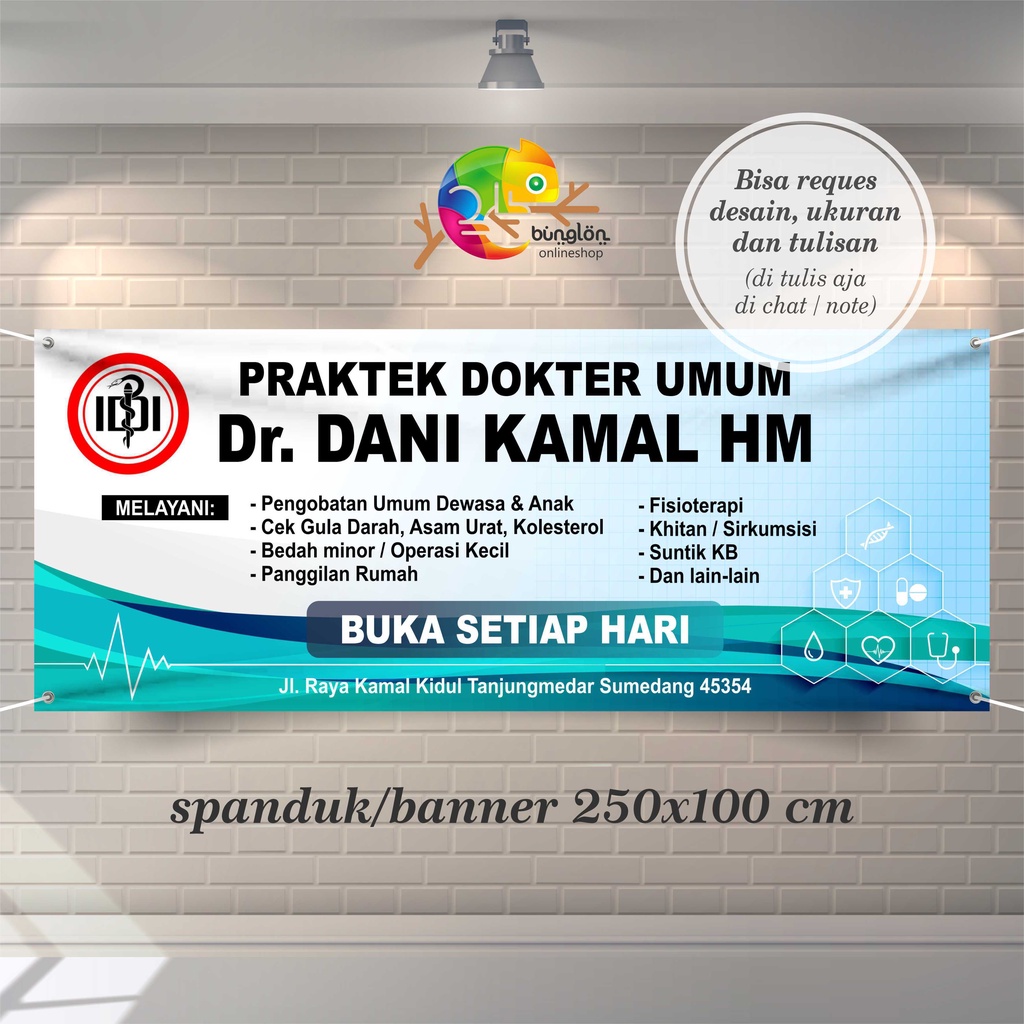Jual Size 250x100 Cm Spanduk Banner Praktek Dokter Umum Shopee Indonesia 0390