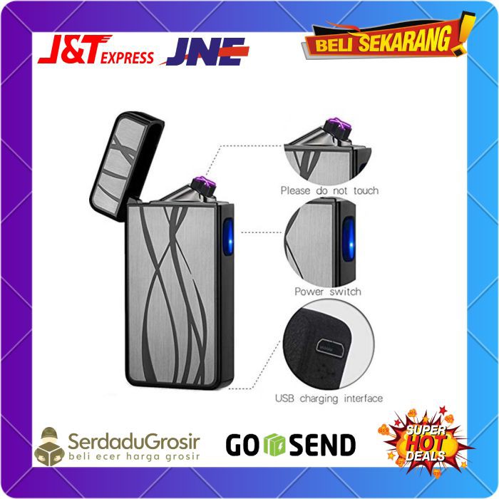 LCFUN Korek Api Elektrik Double Plasma Arc USB Lighter F130016 Termurah