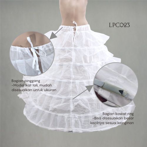 [READY STOCK] PETTICOAT PENGEMBANG DRESS BALL GOWN 6 RING 6 LAYER LPC023