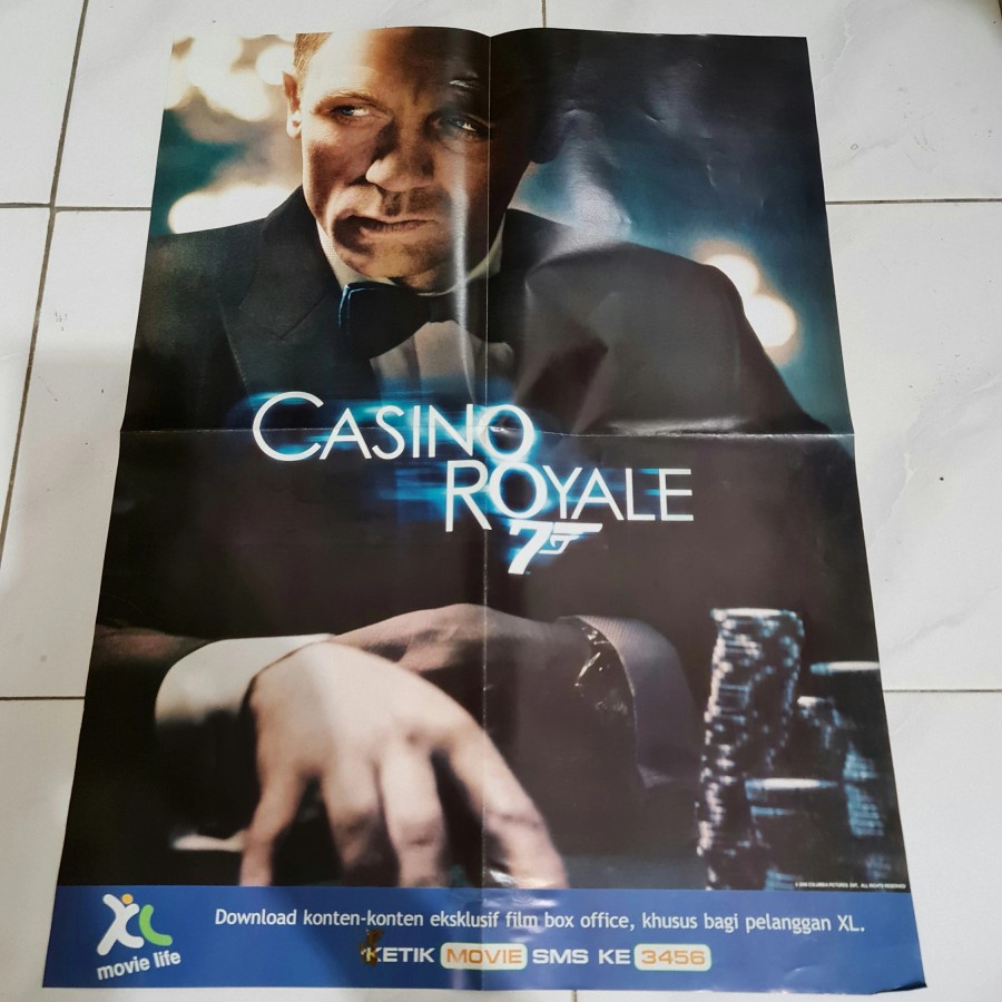 Poster James Bond 007 Daniel Craig Film Casino Royale Kartu Jadul