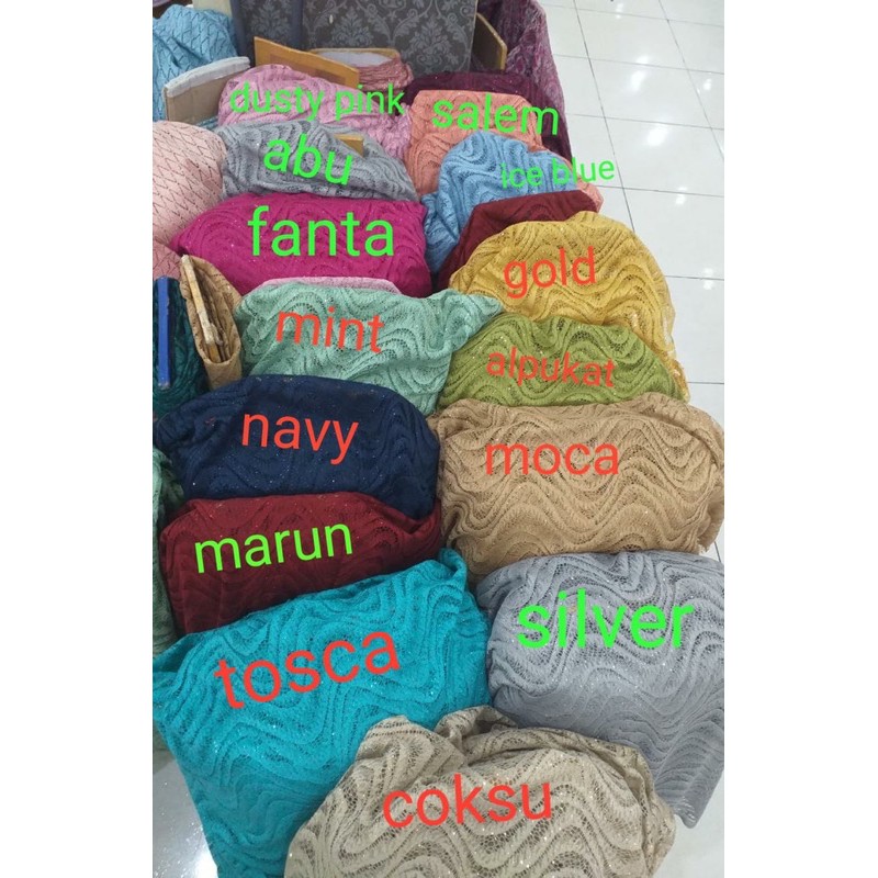 brokat lace gliter motif abstrak