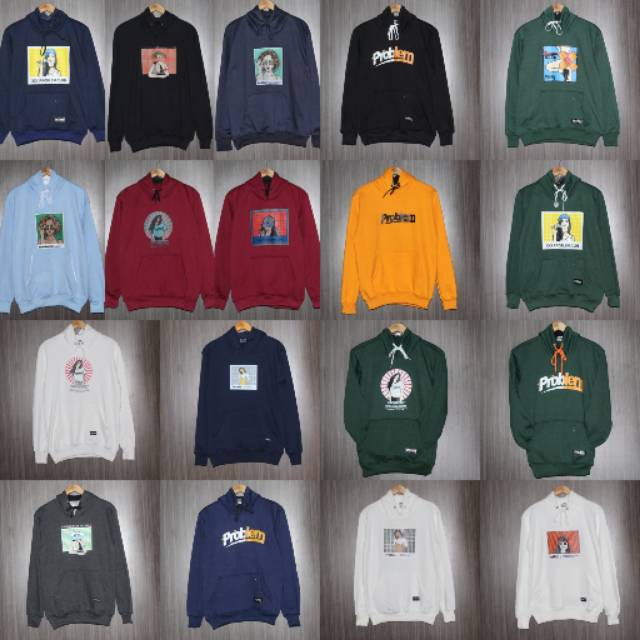 Jaket Hoodie Problem Club Premium Hitam - Putih - Merah - Kuning - Navy - Merah - Hijau - Abu - Biru
