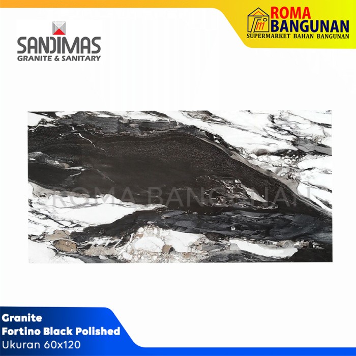 Sandimas Granite Lantai / Granit Tile Fortino Black 60X120