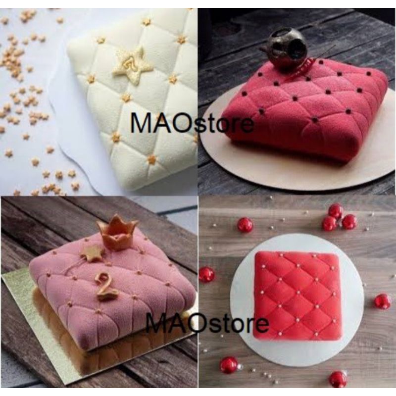 MAOSTORE SILICONE PROFESSIONAL FLEXIBLE MATELASSE MIRROR MOUSSE ENTREMET CAKE SBT