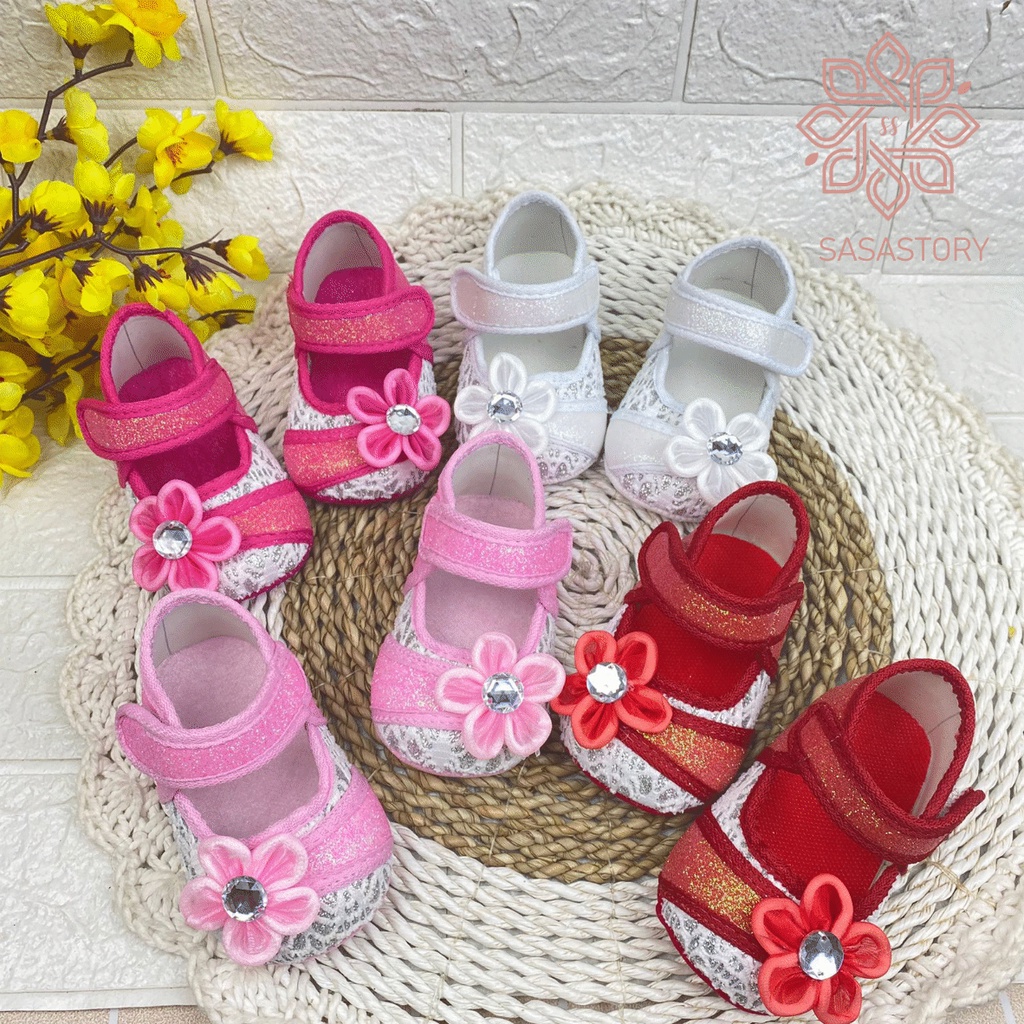 [TAMAN SEPATUKU] SEPATU TRENDY MURAH BABY BAYI PREWALKER BUNGA PESTA ANAK 0-12 BULAN FPX18