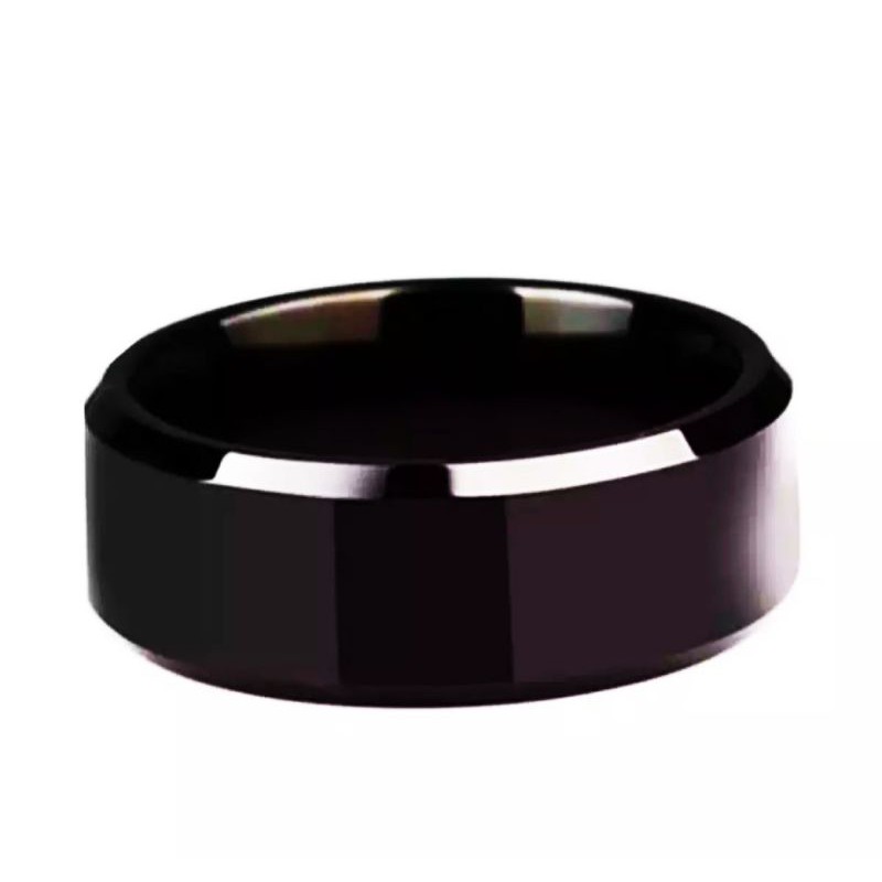 Cincin Titanium Warna Hitam Polos