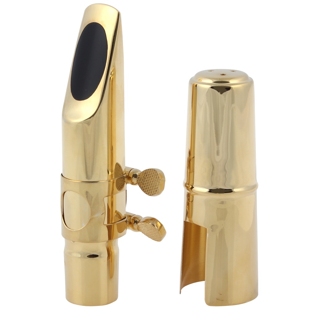 Mouthpiece Saxophone Tenor Profesional 8 Lapis Emas Bahan Metal Untuk Musik Jazz