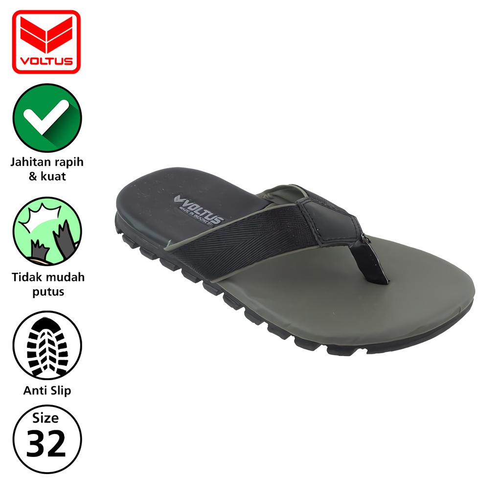 VOLTUS Sandal Kasual Anak Size 28-32 Ade Black Slipper Kids Sendal anak VOL-1738061 Hitam