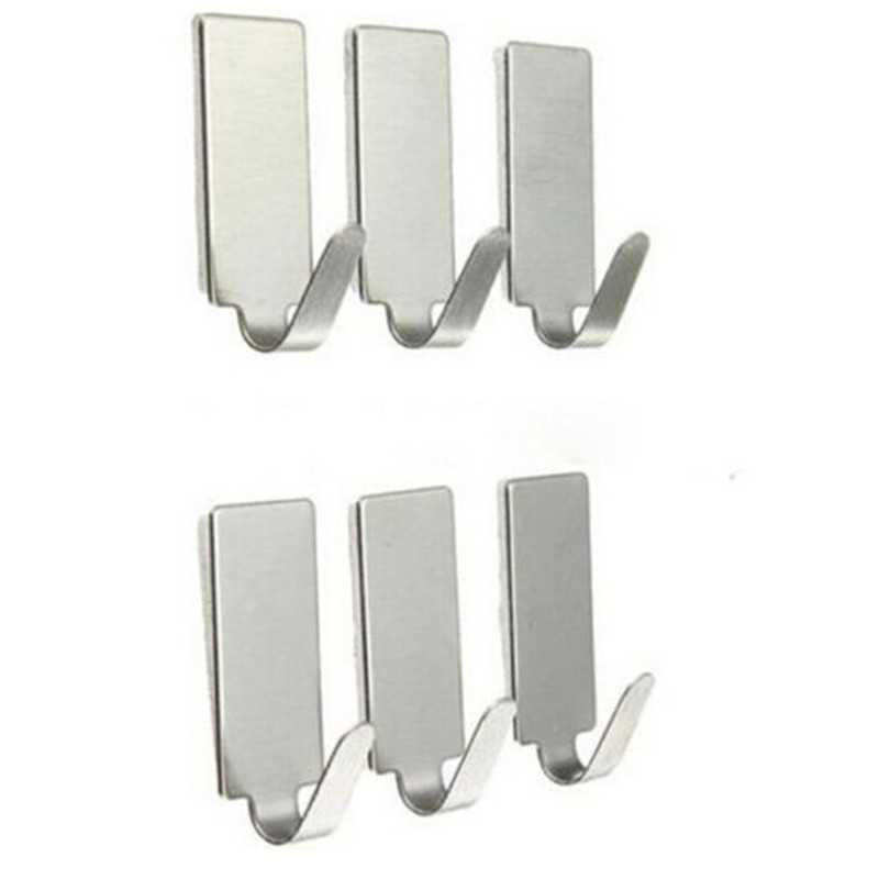 Gantungan Dinding Tempel Hook Stainless Steel Serbaguna Baju Kunci dll