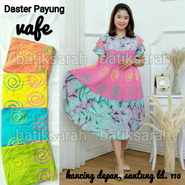 Daster Payung Batik Vafe Lengan Pendek Baju Tidur Daster Busui Fashion Wanita Bumil Daster Wanita