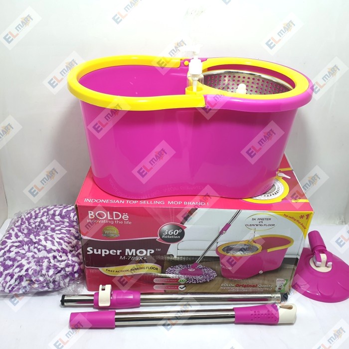 BOLDE M 789x Spin Super Mop + Alat pel stainless tanpa roda M789x+ 789