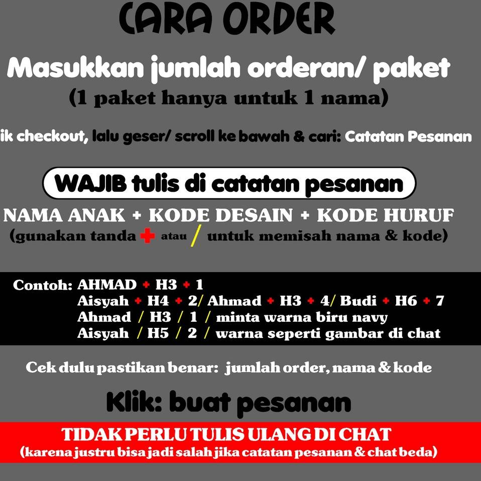 

(BEST SELLER!!) Stiker Baju Nama Anak