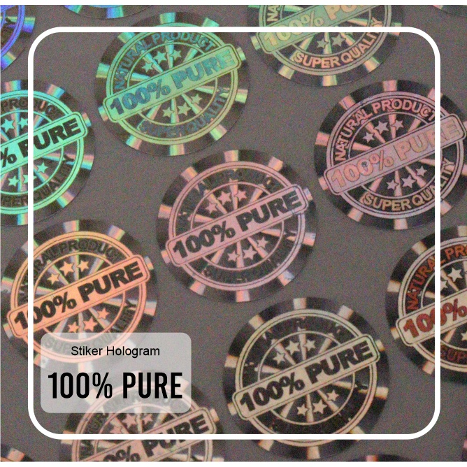 

Stiker hologram natural product 100% pure uk.d.1,5 cm