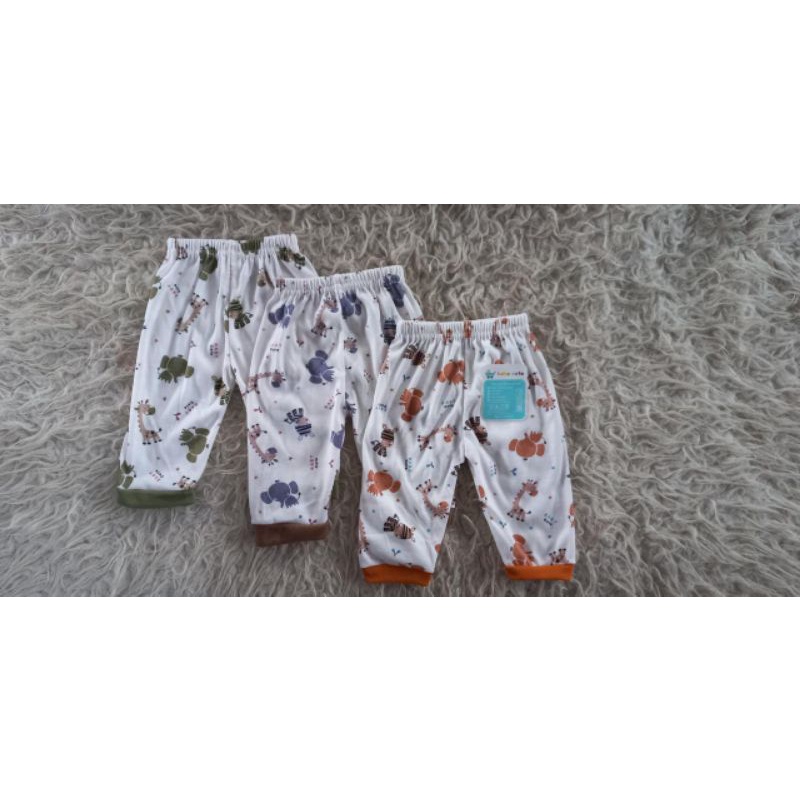 Celana Panjang Bayi baru lahir 6-12 bulan Motif Newborn SNI per 3pcs Promo 9.9