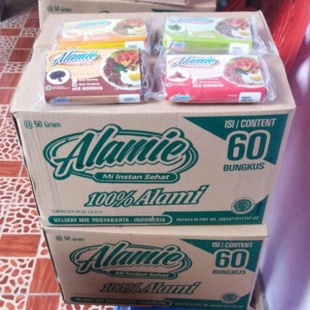 

[PARTAI DUS] MIE SAYUR ORGANIK ALAMIE Reguler/Pelangi EXP TERBARU - Dus isi 60 pcs | BISA VIA GOSEND