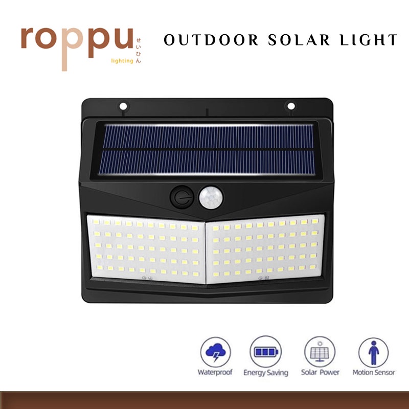 Roppu Lampu Solar Dinding Outdoor Tenaga Surya 108 LED