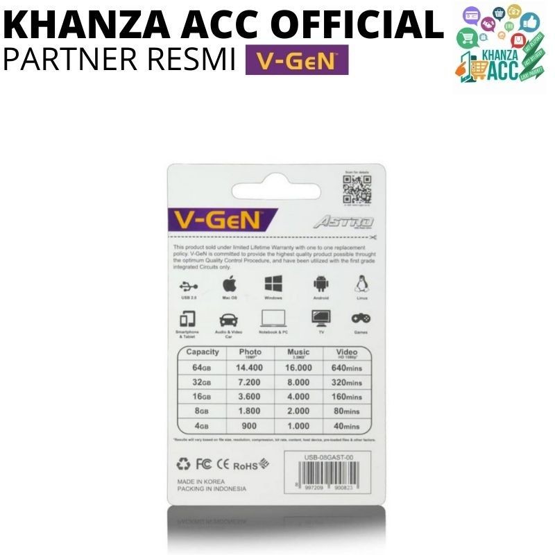 KHANZAACC PROMO TERMURAH FLASHDISK ASTRO V-GEN USB 2.0 VGEN 8GB 16GB 32GB 64GB