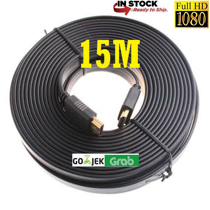 KABEL HDMI 15M FLAT VERSI 1.4 3D 1080P 15 M MALE To MALE