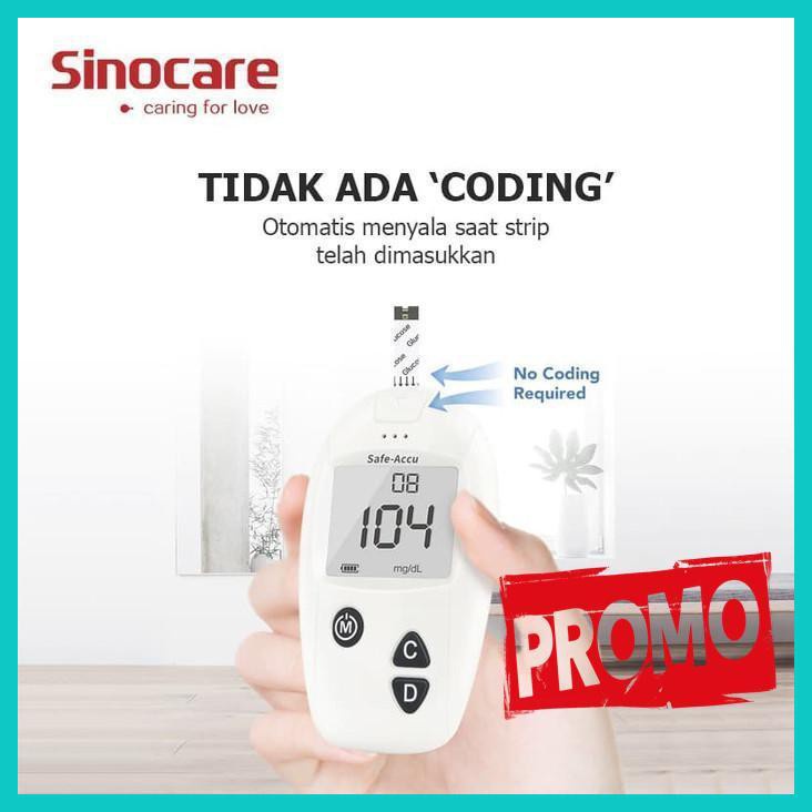 Cod Alat Tes Cek Gula Glucose Darah Monitor Sinocare Safe-Accu Alat Cek Gula Darah