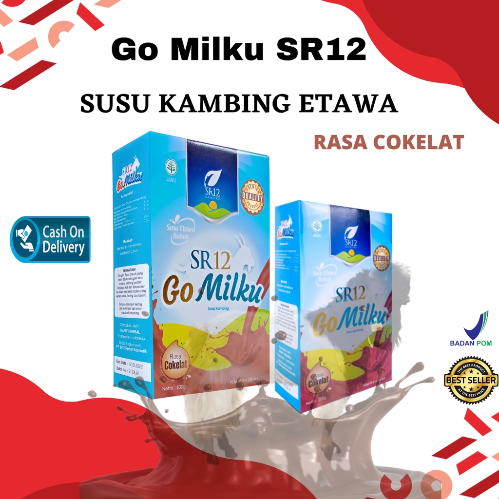 

Susu Kambing Etawa Bubuk Go Milku SR12 Rasa Cokelat Kemasan 600 GR Dan 200 GR Sangat Baik Untuk Meningkatkan Imun Tubuh Dan Melegakan Pernafasan Menurunkan Kolesterol Asam Urat BPOM Tanpa Gula