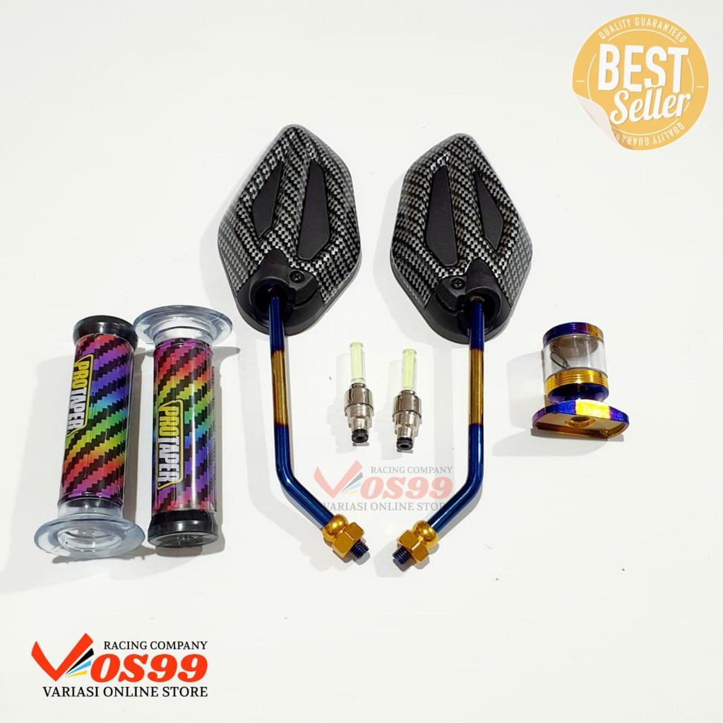 PAKET SPION VARIO 150 / 125 TWOTONE + GRIP PELANGI + STEMPEL HONDA TWOTONE DAN BONUS TUTUP PENTIL