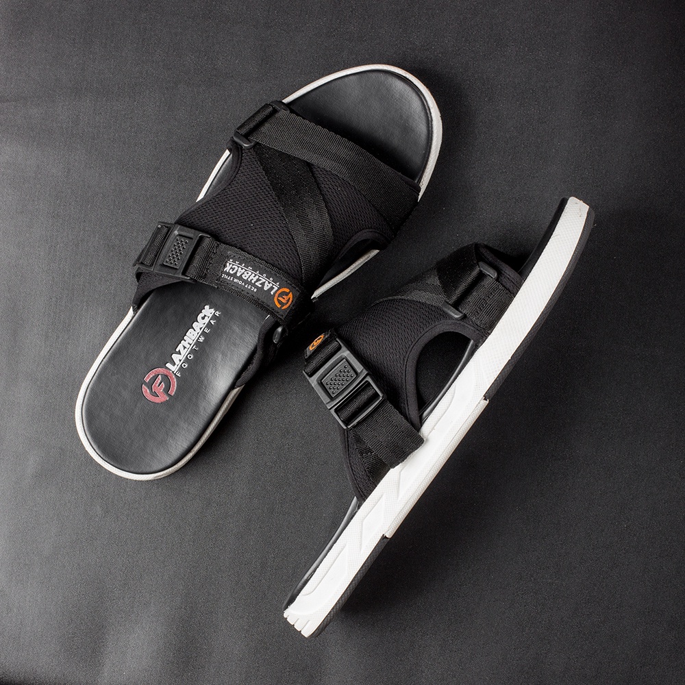 LUMOS BLACK |ManNeedMe x FLAZHBACK| Sandal Slop Pria - Sendal Slip On / Slide Pria Ringan ORIGINAL