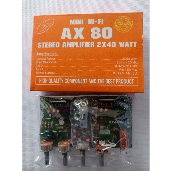 Kit power aktif amplifier 2x40 watt BELL 80 watt