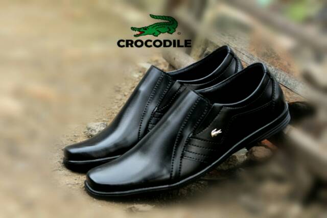 BEST SELLER !!! TERLARIS SEPATU PRIA PANTOPEL CROCODILE HITAM ELASTIC BUAT KERJA KARTOR FORMAL