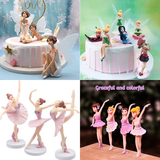 3 / 6pcs Mainan Boneka Action Figure Peri Bunga Untuk Dekorasi Kue Ulang Tahun Anak
