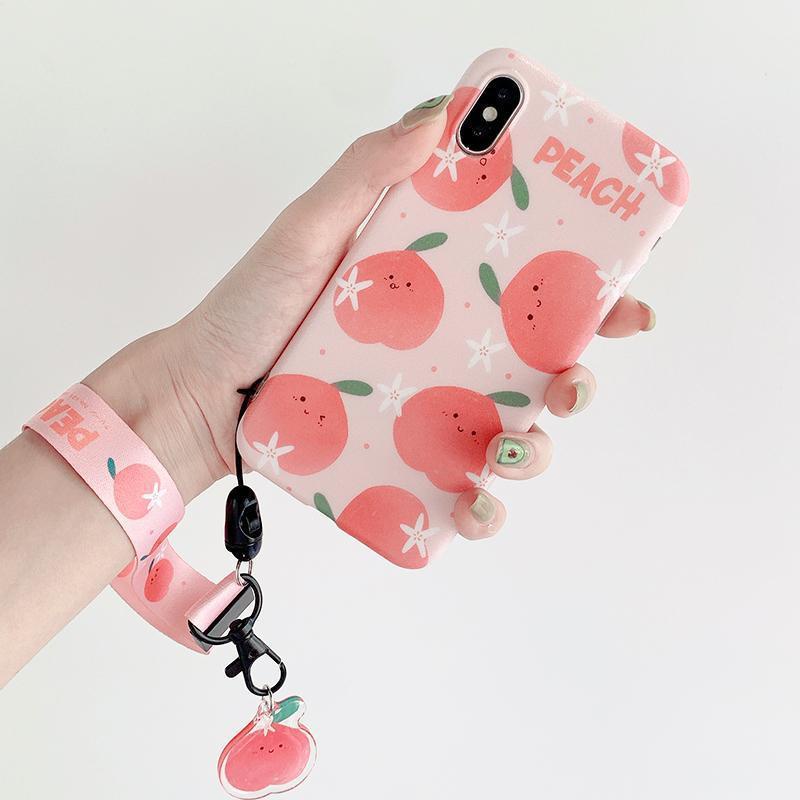 Buah ponsel lanyard halter dan tali liontin kunci anti-lost line Chain tali Gantung lucu kartun ins