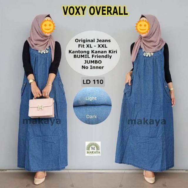 Jual Overall Panjang Jumbo Jeans Outer Wanita Bumil Terbaru Baju Kodok Termurah Muslimah Kekinian