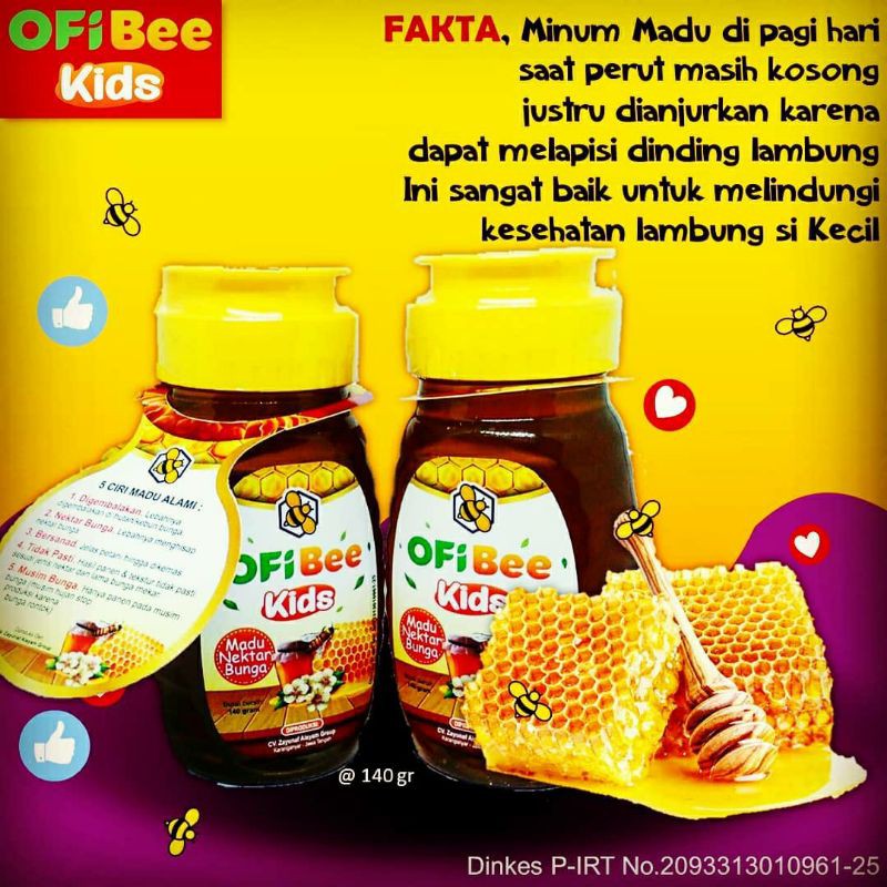 Madu Alami Khusus Anak | Madu Kecerdasan dan Madu Gemuk Anak | Madu Lebah Nektar Bunga OFi Bee Kids